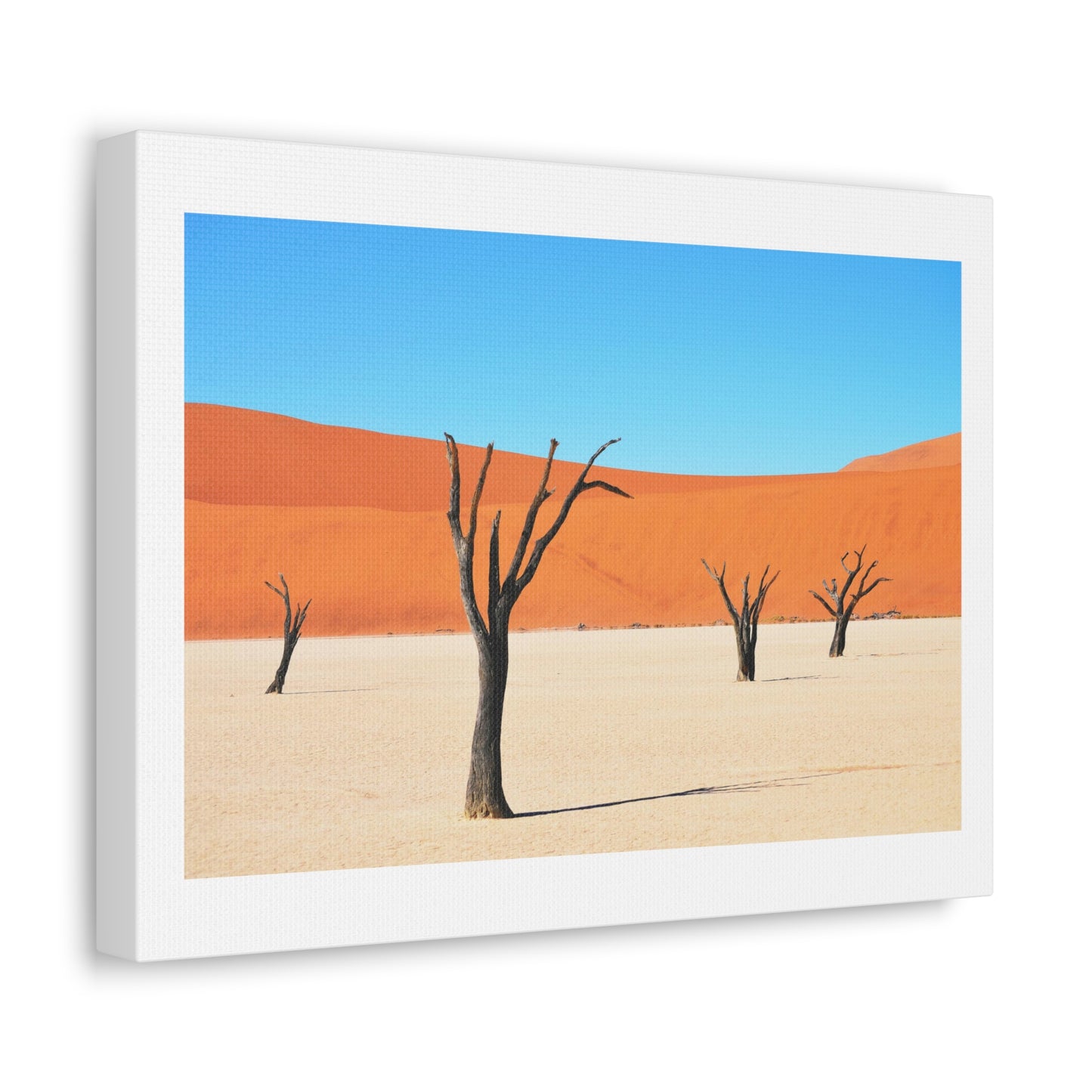 Dead Tree on Desert Illustration, Art Print on Satin Canvas