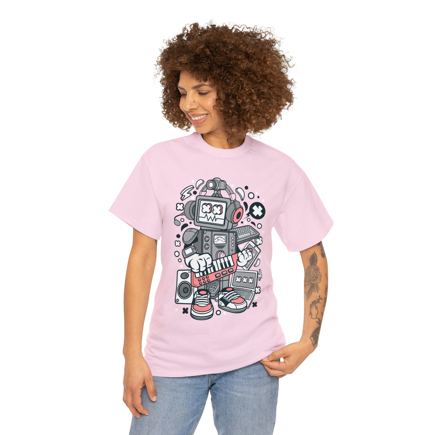 Robot Music Machine Cartoon T-Shirt