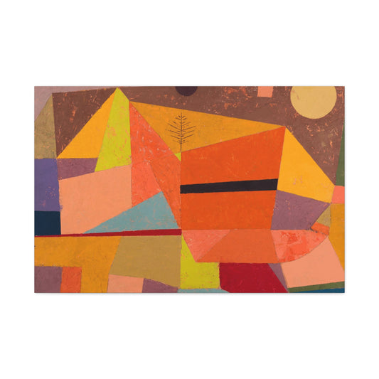 Joyful Mountain Landscape, Heitere Gebirgslandschaft (1929) by Paul Klee from the Original, Art Print on Satin Canvas