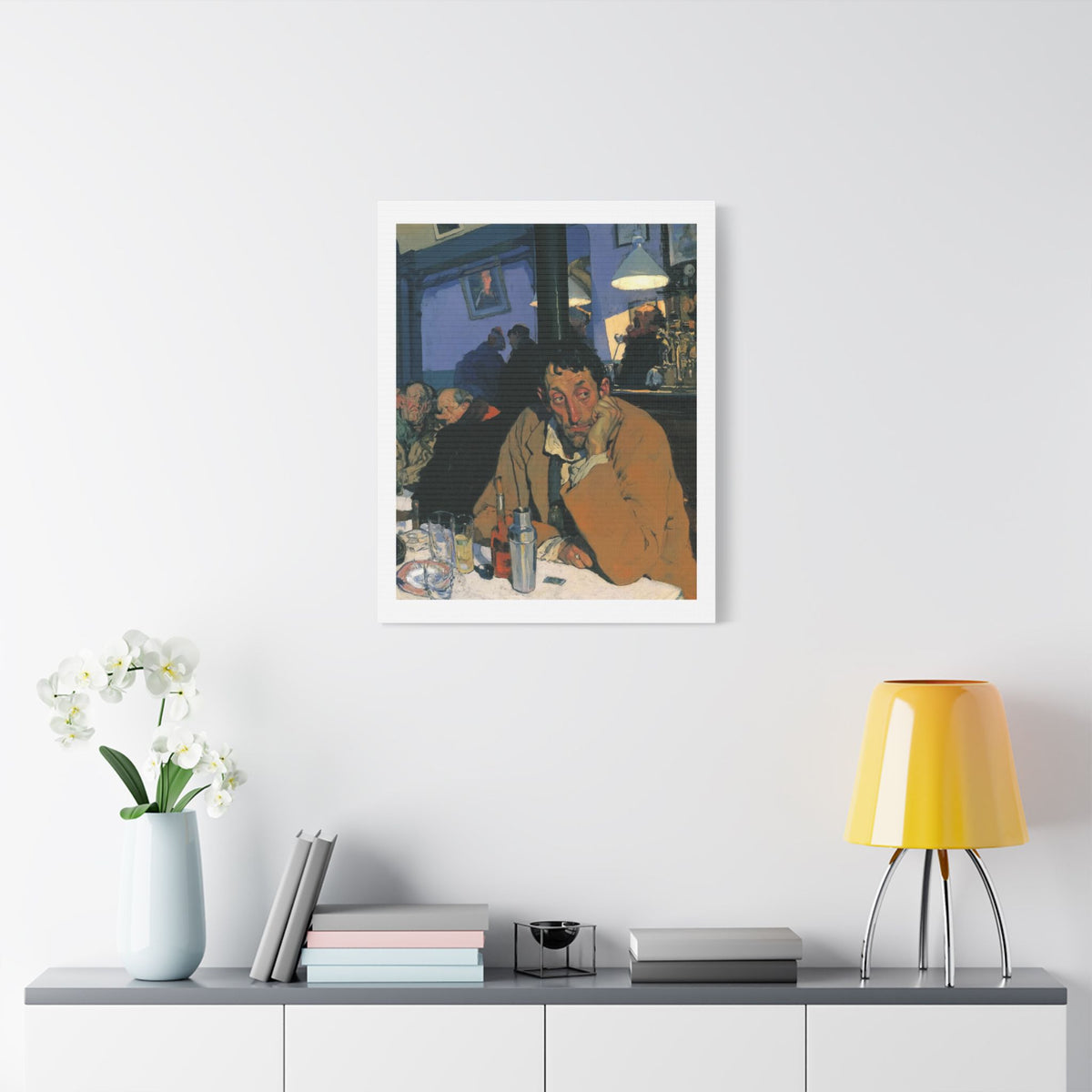 Café Art, Print on Satin Canvas, Stretched
