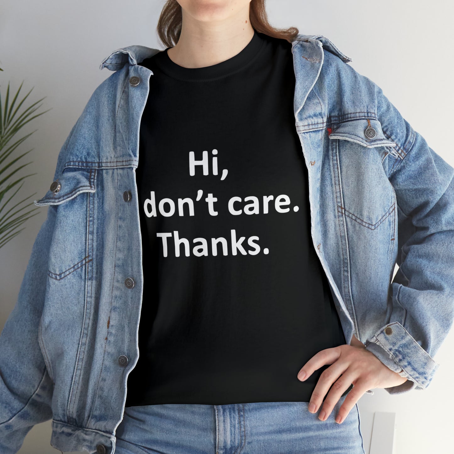 Hi, I Don't Care, Thanks! Funny T-Shirt