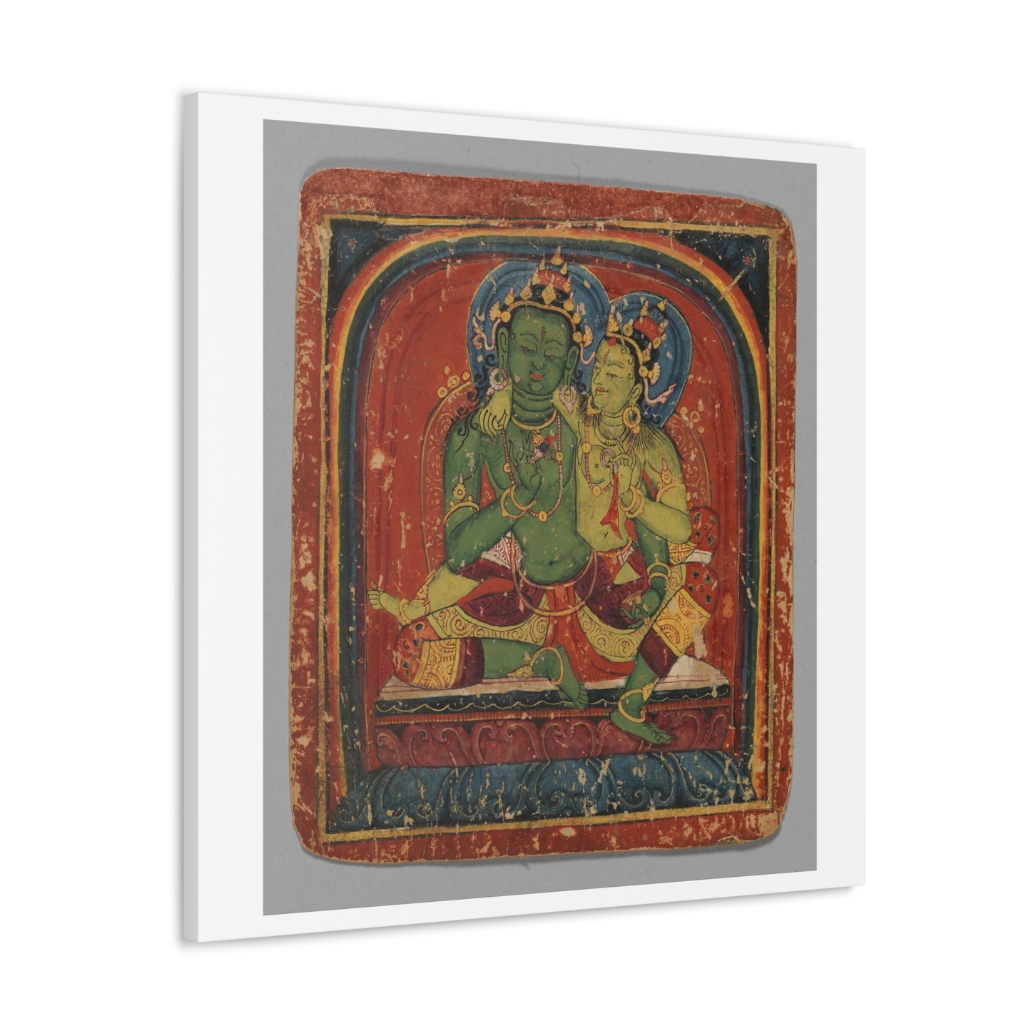 Initiation Card 'Tsakali' Vajrapani (circa 1420), Tibet, Art Print from the Original on Canvas