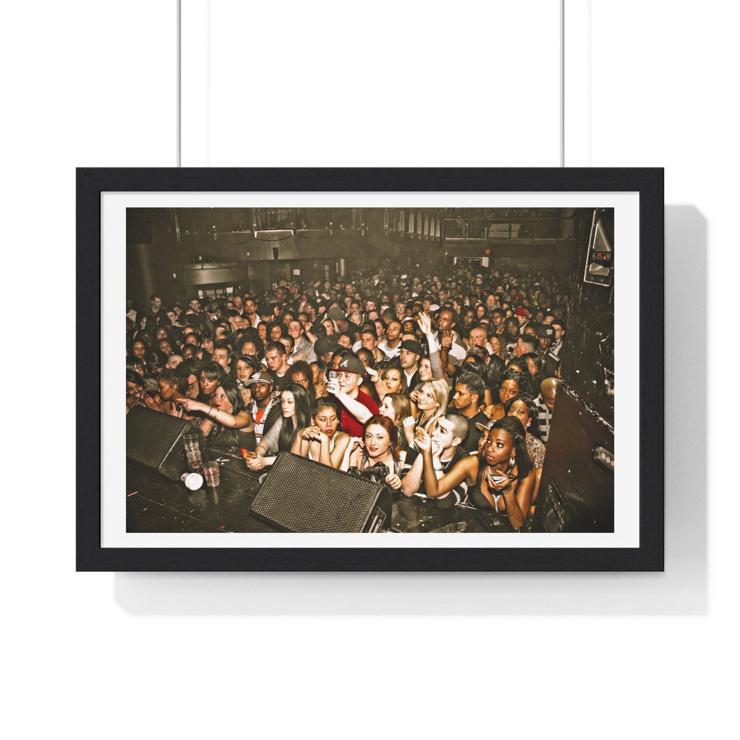 Crowd at Hip Hop Concert, Retro Photography (2017) from the Original, Framed Print