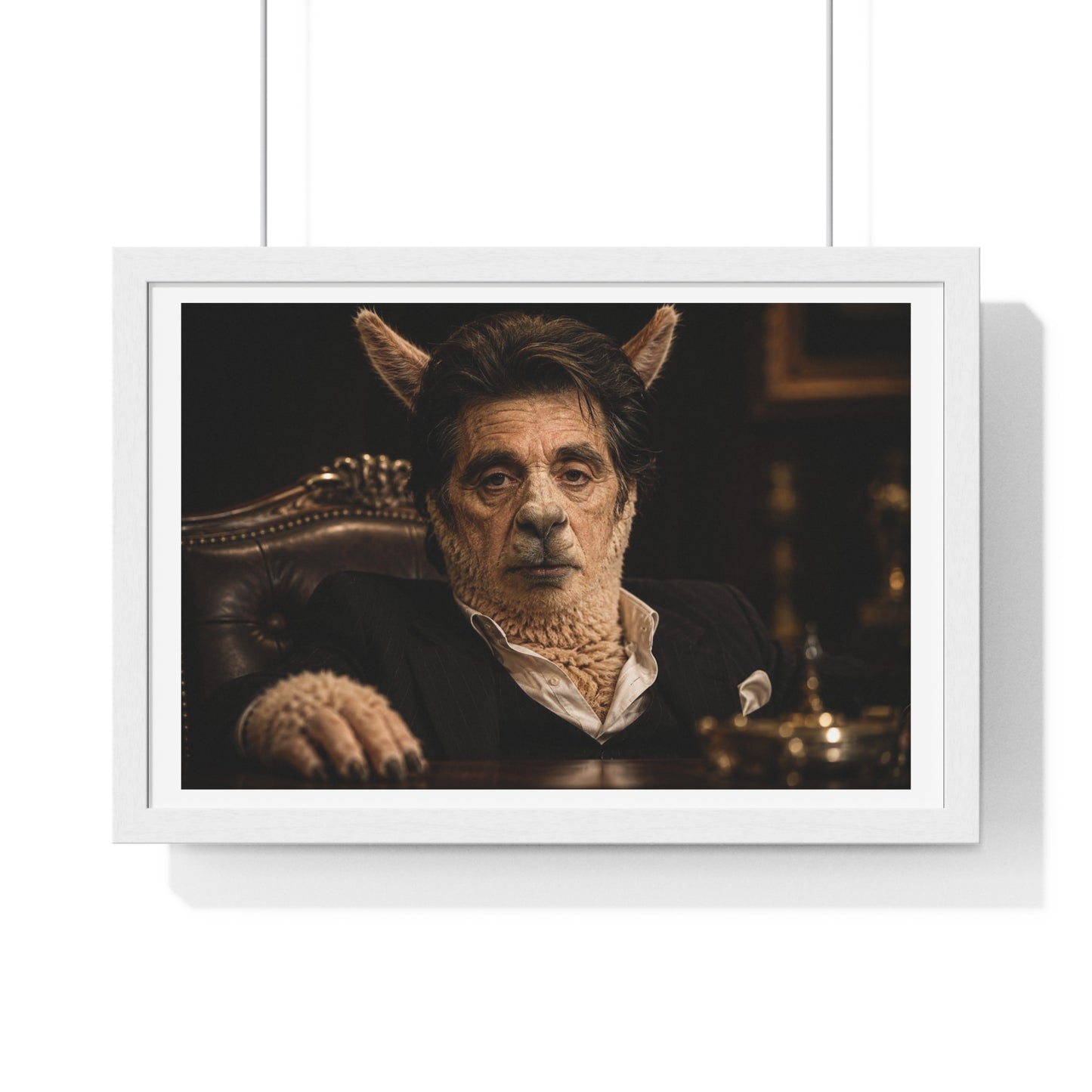 Alpaca Cino 'Designed by AI' Large Wall Art, Framed Print