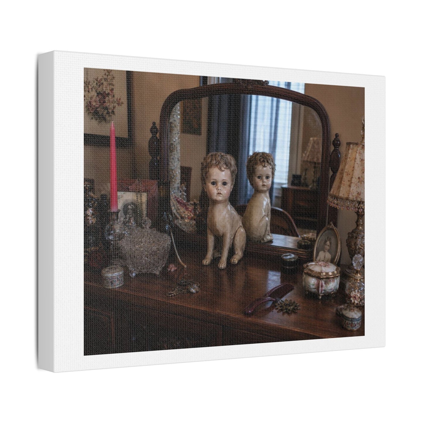 Eclectic Vintage Dressing Table 'Designed by AI' Art Print on Canvas