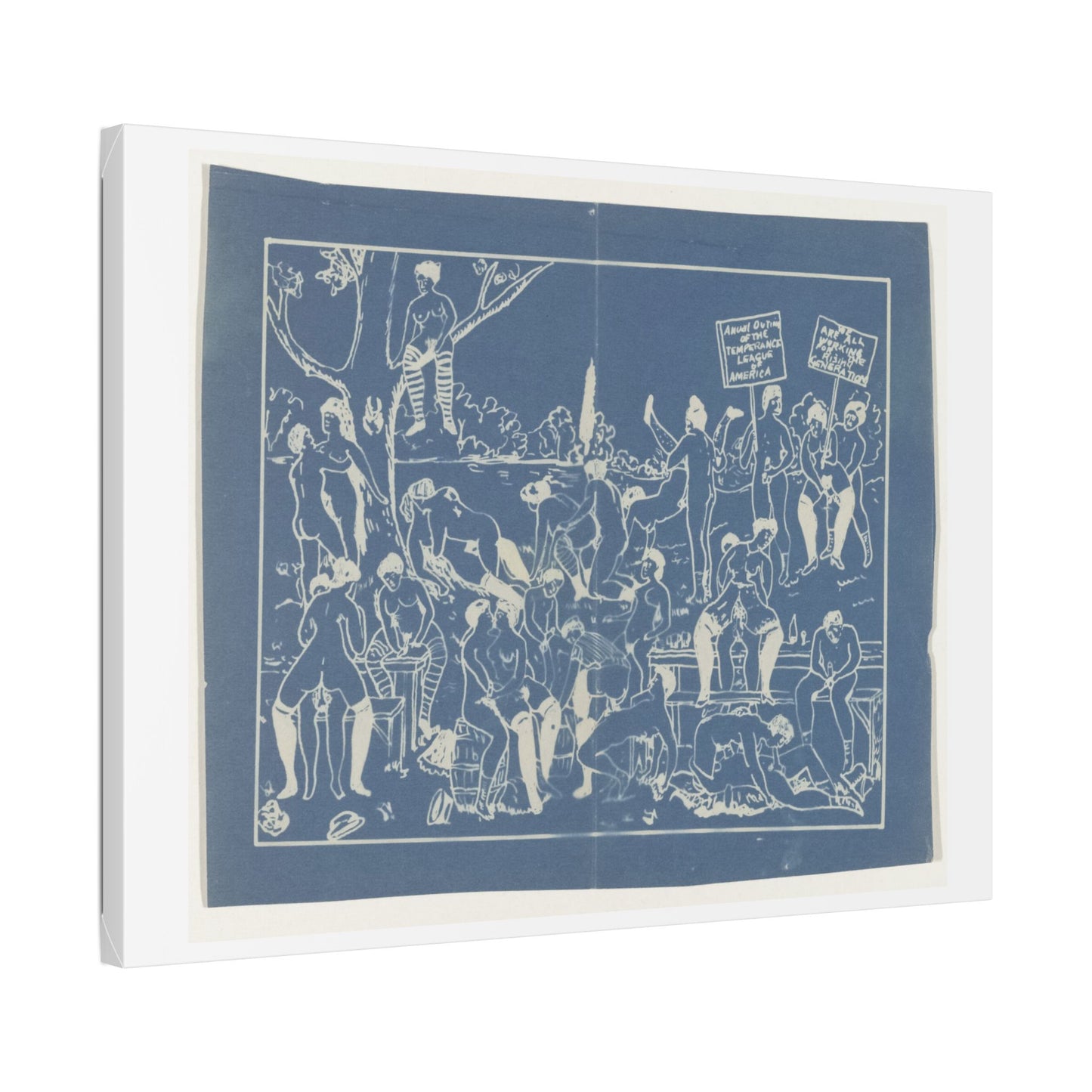 Fotoreproductie van Risqué Onderwerp, Tekening van een Orgie (circa 1900) by Anonymous, Canvas Art Print