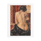 Textured Tapestry Portrait from Behind, Art Print on Satin Canvas, Stretched