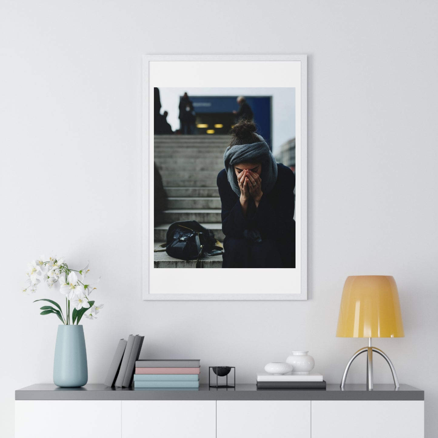 Raw Art Street Scene 'Designed by AI' Framed Art Print