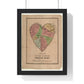 A Map of the Open Country of Woman's Heart (1833-1842) from the Original, Framed Art Print