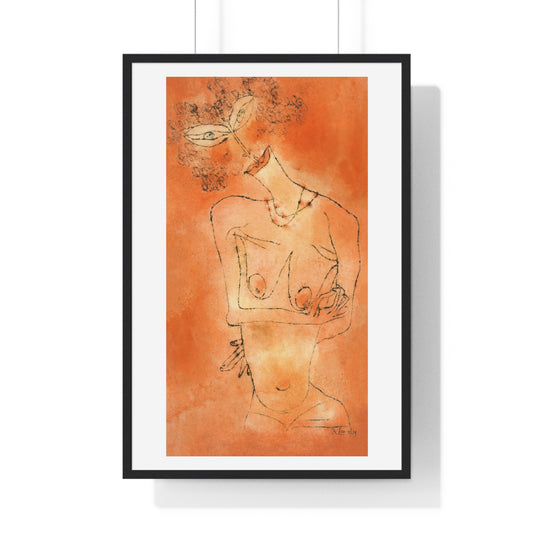 Lady Inclining Her Head (1919) by Paul Klee, from the Original, Wooden Framed Print