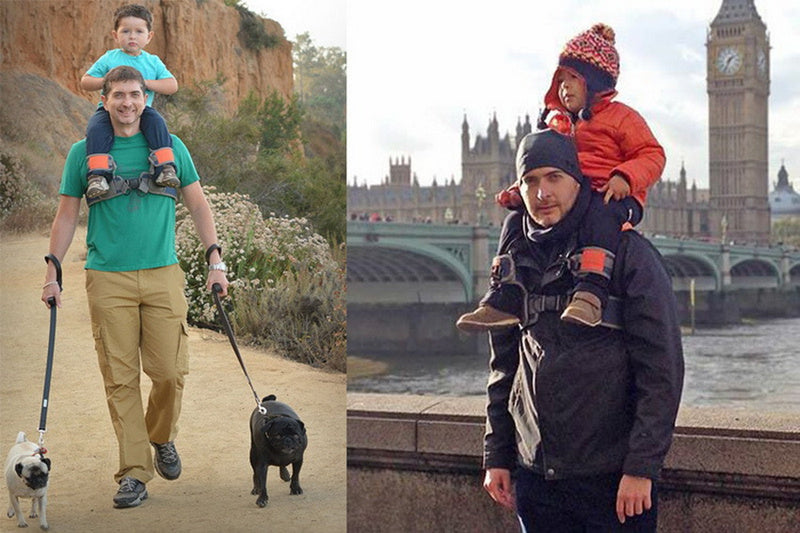 Hands-Free Child Shoulder Carrier with Ankle Straps, Cushioned Hip Seat, Nylon Child Strap Rider, Travel Back Frame Saddle