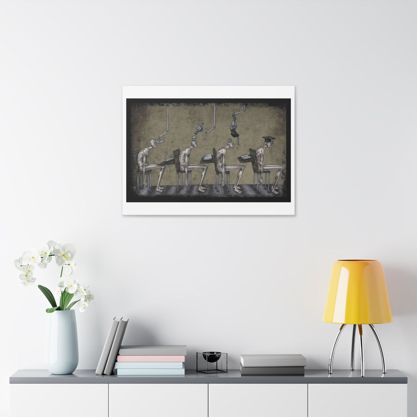 Mediocre Souls of Academia, Cartoon Art, Canvas Art Print