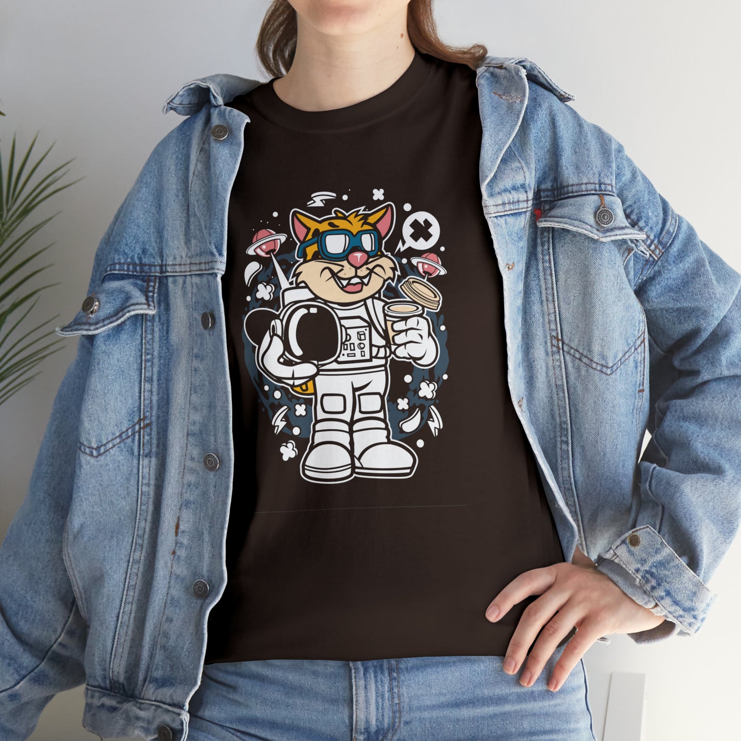 Leopard Astronaut Cartoon T-Shirt