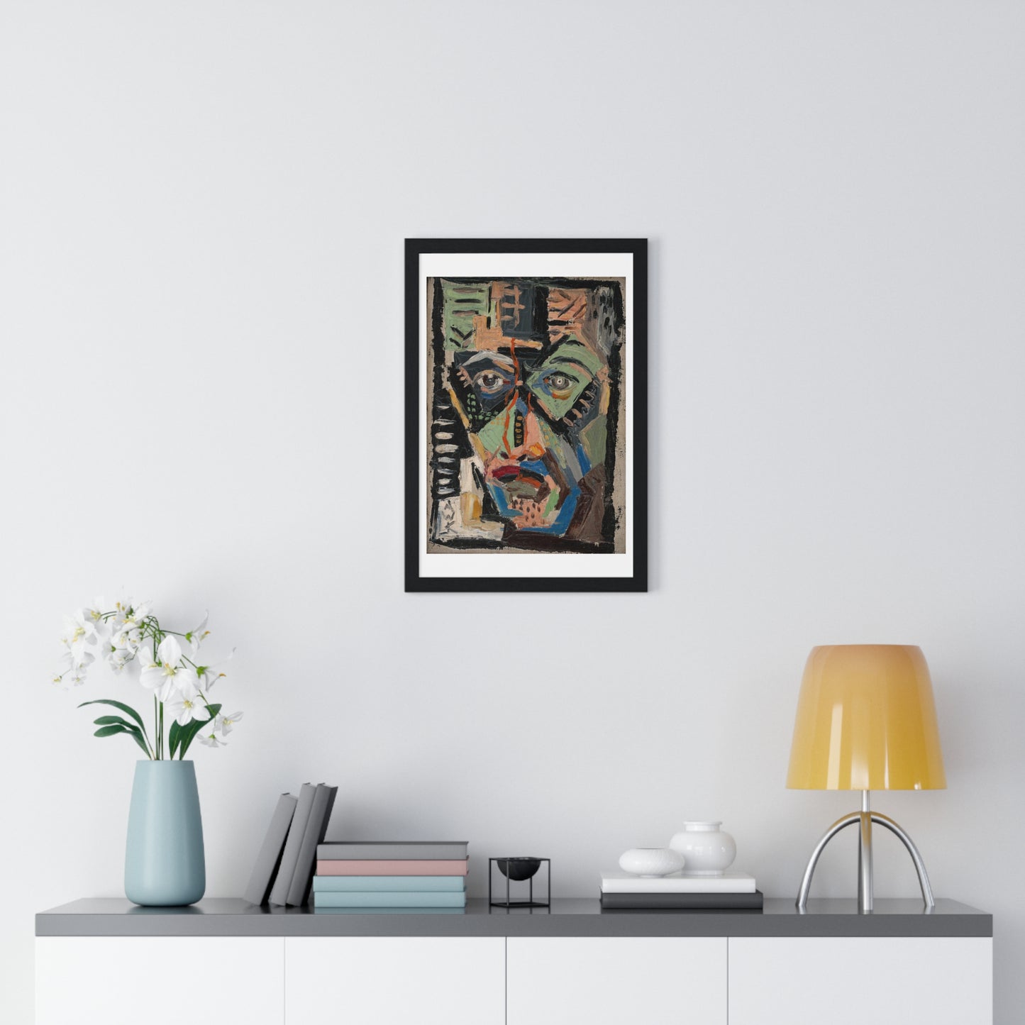 Man's Face by Arnold Peter Weisz Kubínčan (1927) from the Original, Framed Art Print