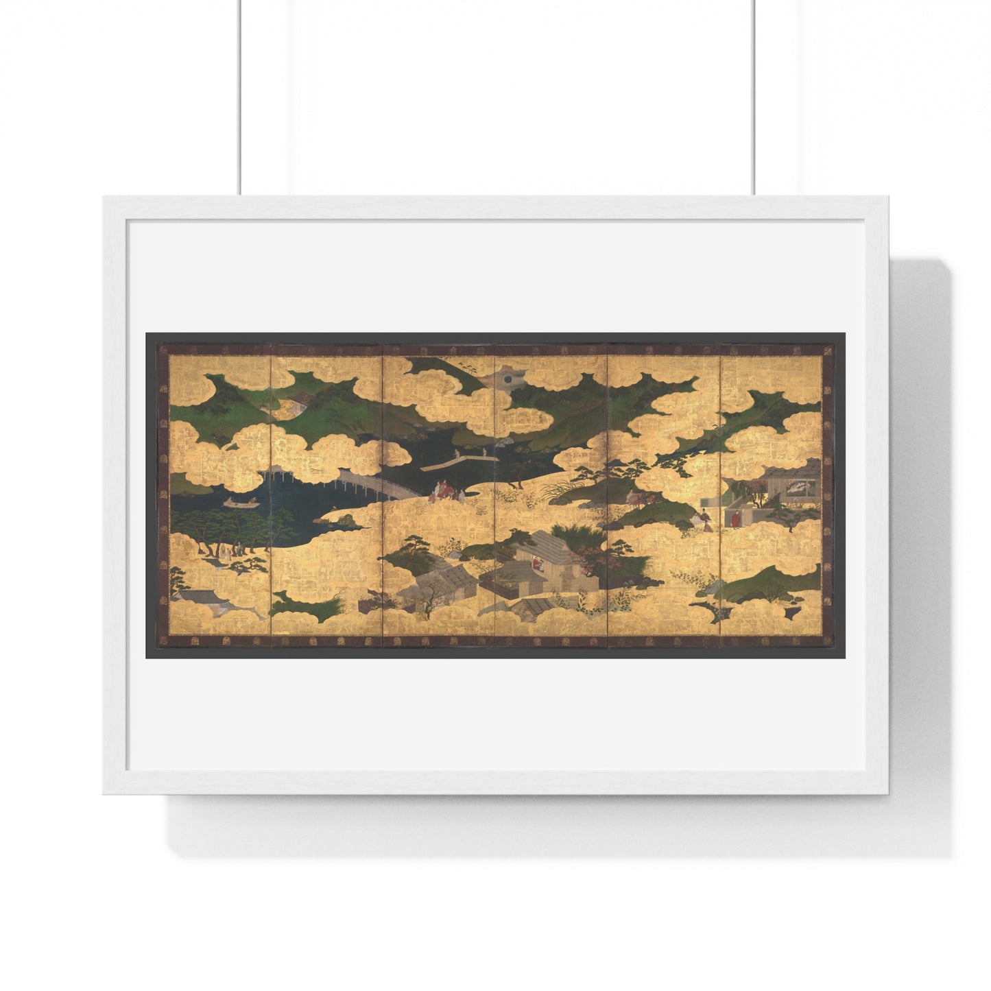 Japanese 13th Century Screen Painting, Kogō and the Imperial Procession to Ōhara, from The Tale of the Heike (Heike Monogatari) Framed Print