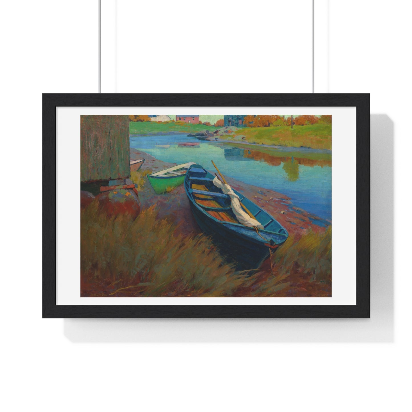 Boats at Rest (circa 1895) by Arthur Wesley Dow, from the Original, Framed Print
