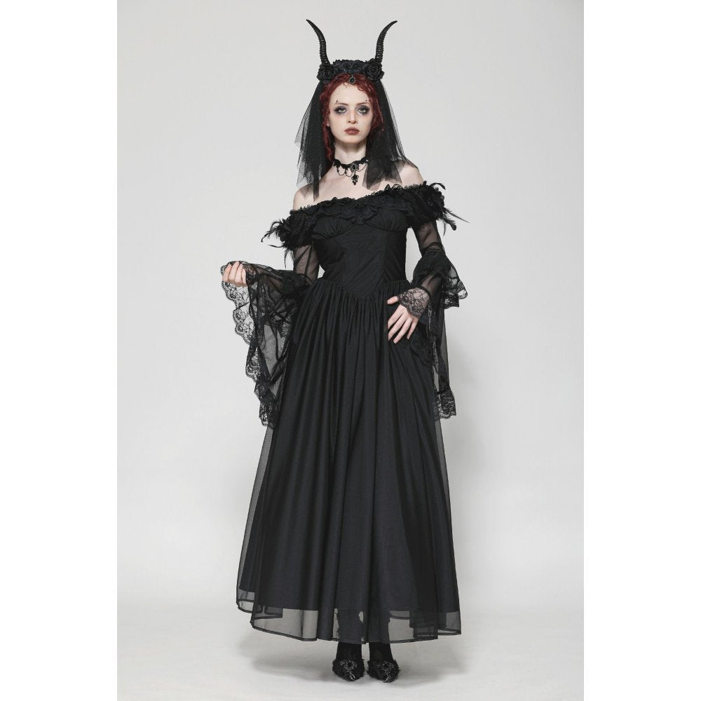 Dark in Love Millicent Black Tulle Feather Fantasy dress