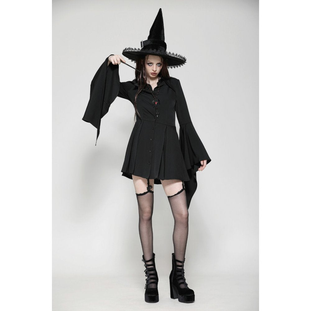 Dark in Love Darya Witchy Bell-Sleeve Shirt Dress