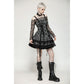 Dark in Love Ida Punk Grey Tartan Metal-Studded Dress