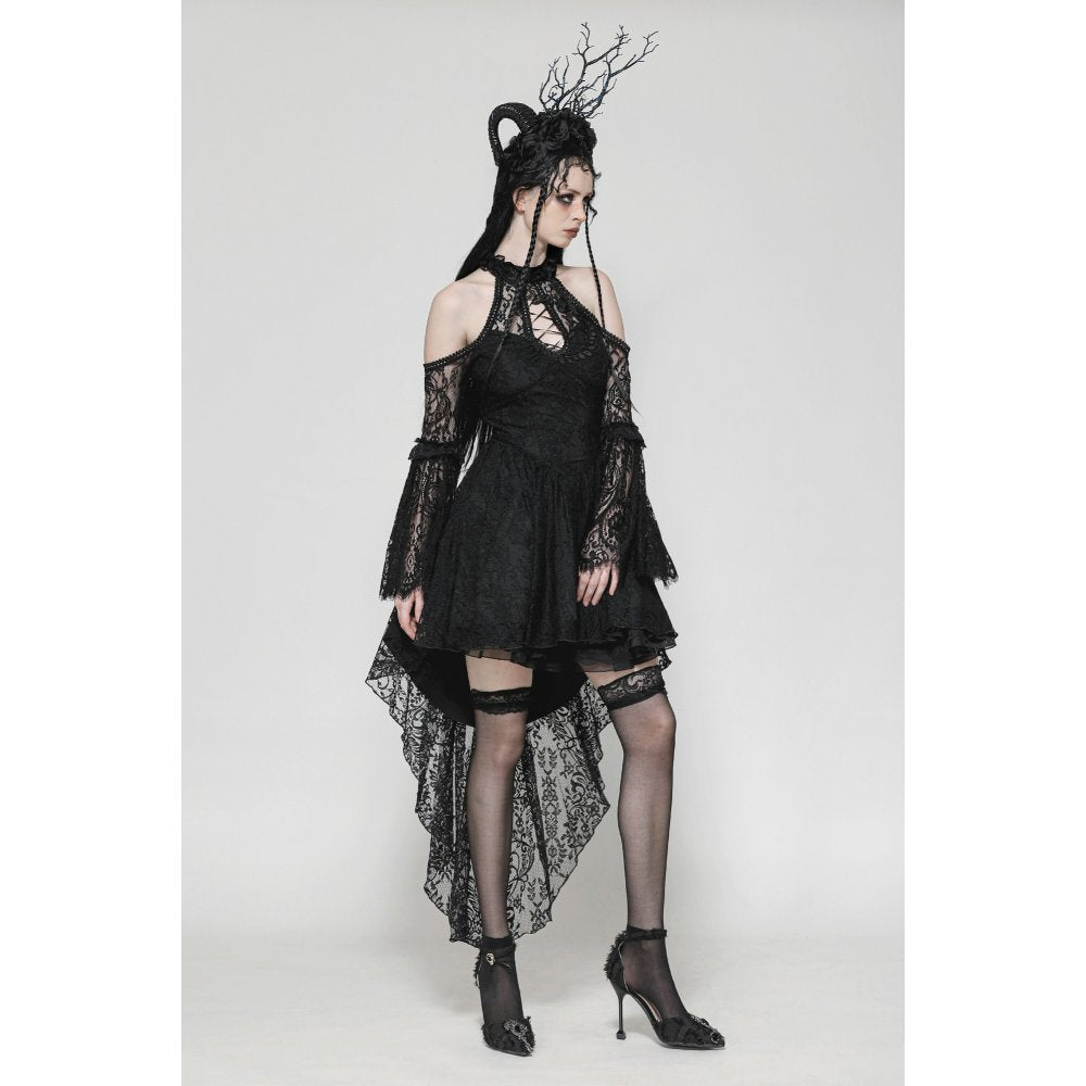 Dark in Love Gem Gothic Vine Lace-Tail Dress