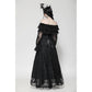 Dark in Love Cosette Elegant Gothic Off-Shoulder Ruffle Maxi Dress