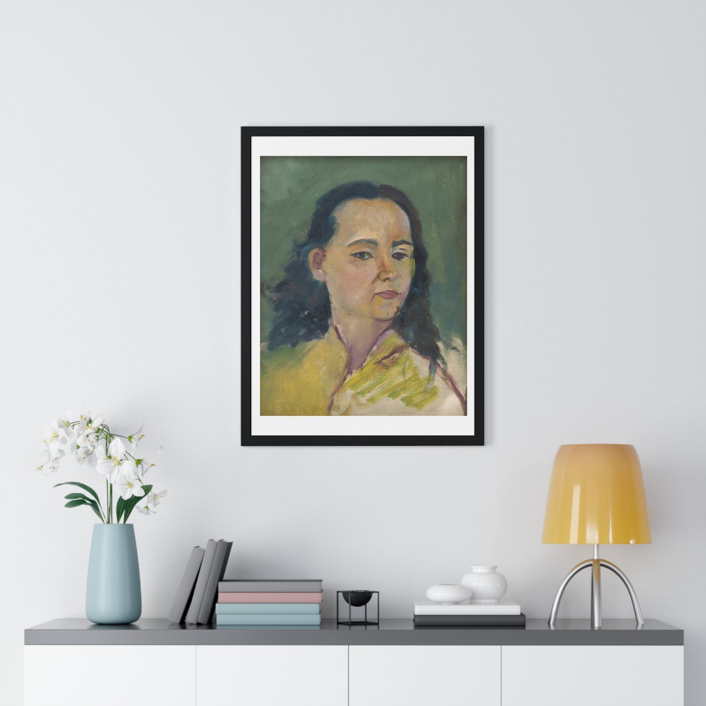 Portrait of a Woman (1920) by Arnold Peter Weisz Kubínčan, from the Original, Framed Art Print