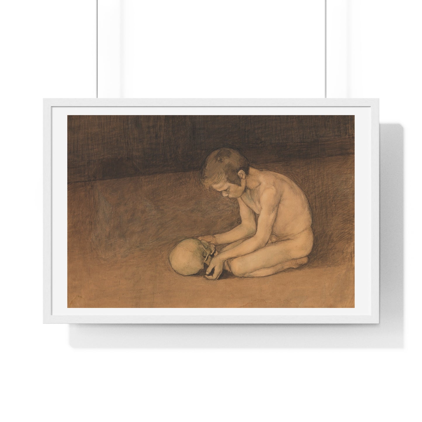 Boy with Skull (1893) by Magnus Enckell, from the Original, Framed Print