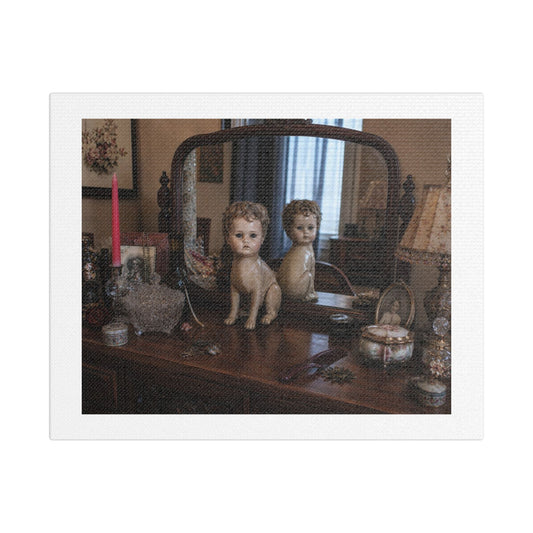 Eclectic Vintage Dressing Table 'Designed by AI' Art Print on Canvas