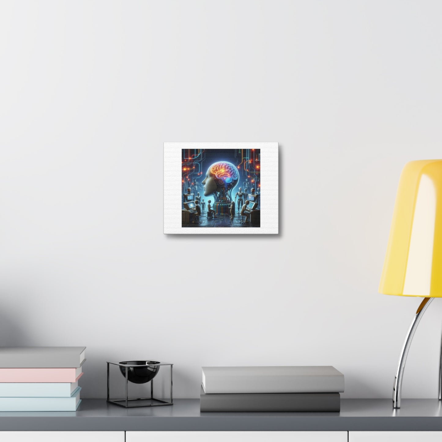 How Does AI Improve Itself? Art Print ' Designed by AI' on Satin Canvas