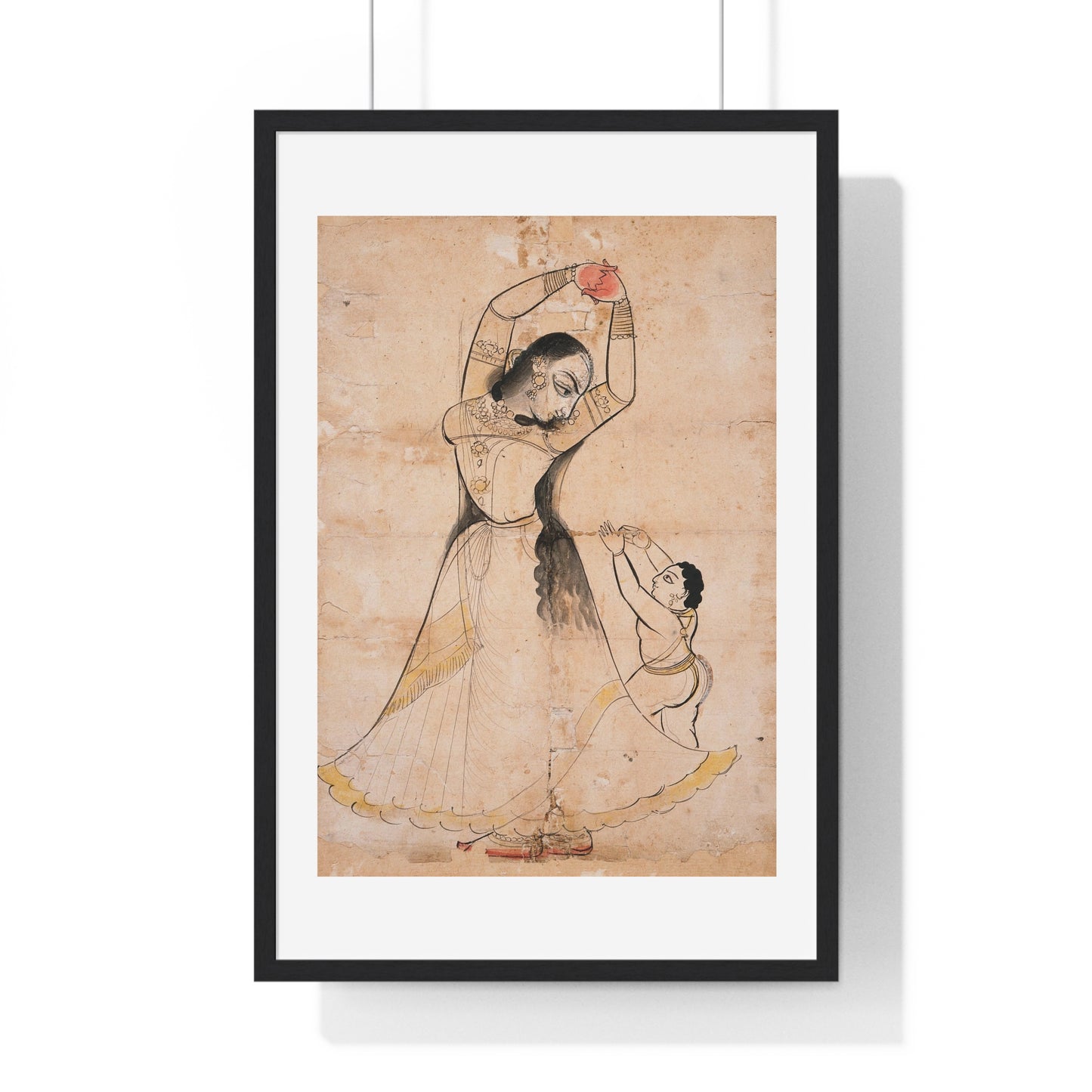 Mother and Child (1900) Ink and Opaque Watercolour by Bagta from the Original, Framed Art Print