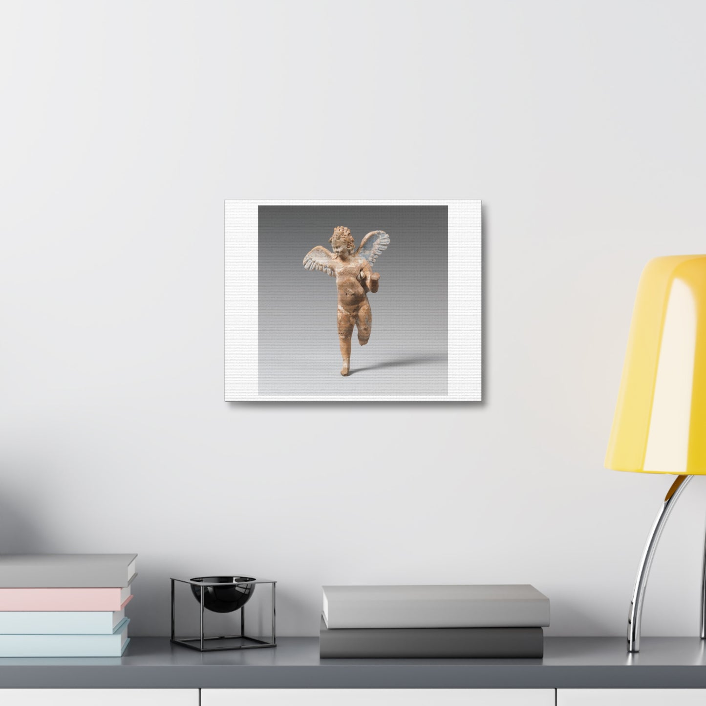 Terracotta Statuette of Eros, from the Original, Art Print on Canvas