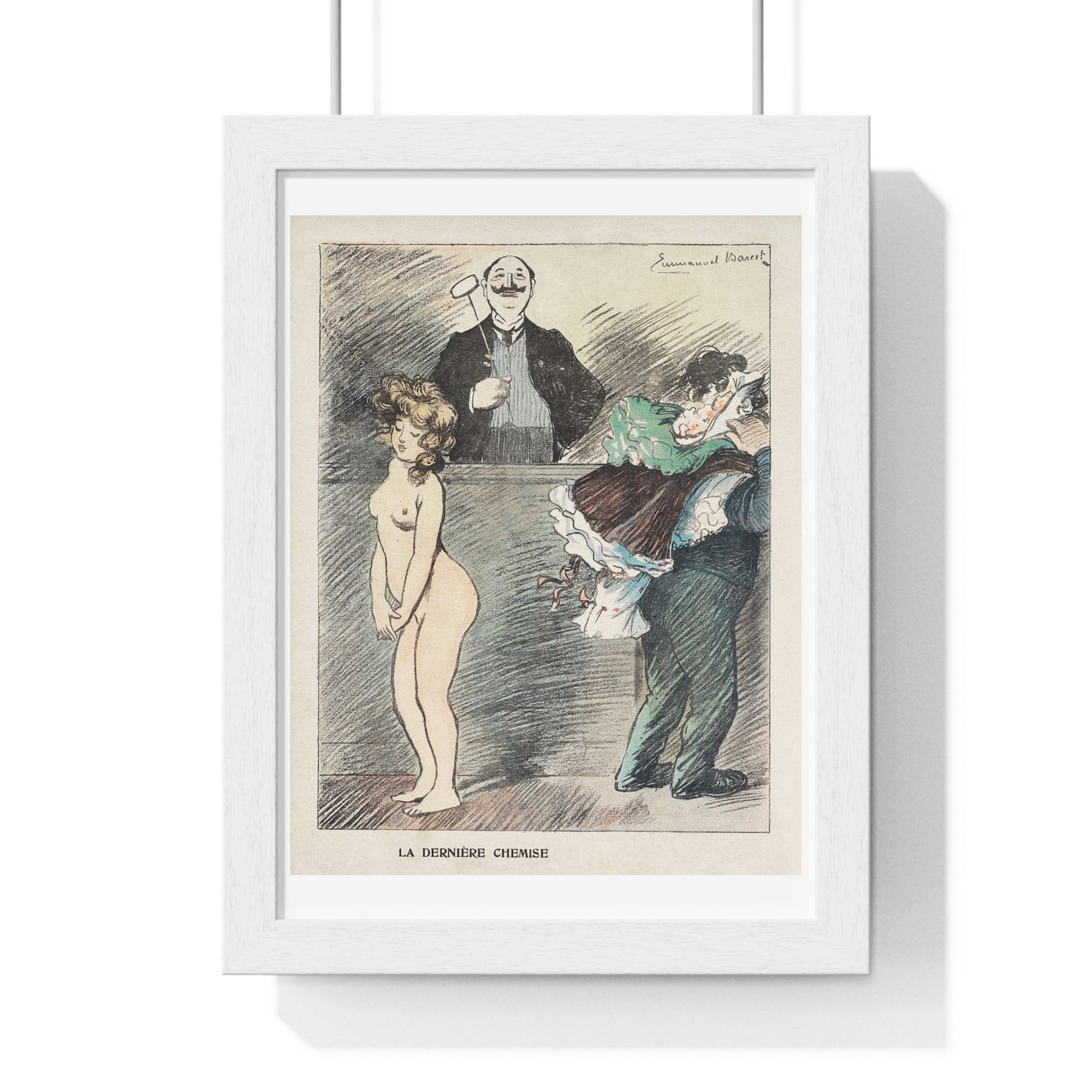Veilinghouder met een Naakte Vrouw (1905) by Anonymous, from the Original, Framed Art Print