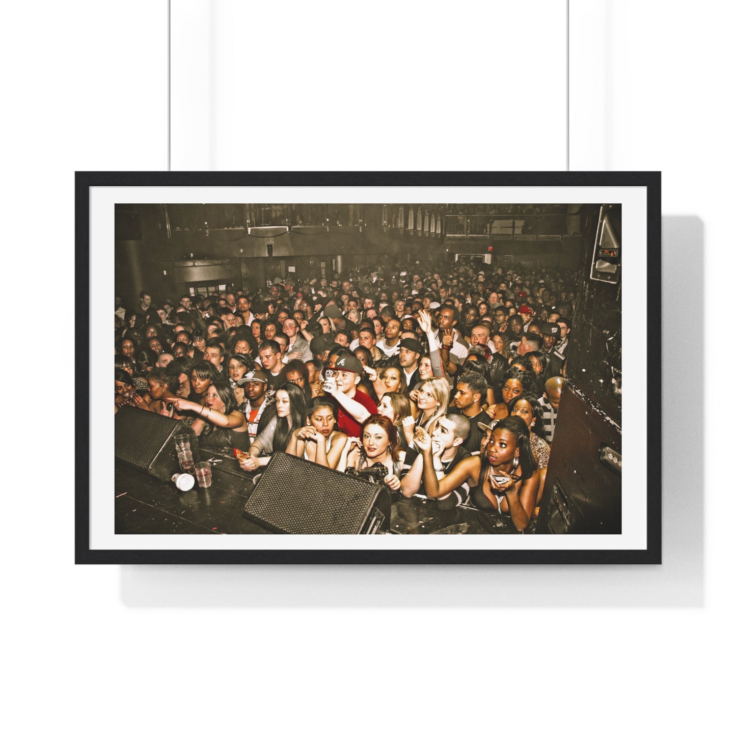 Crowd at Hip Hop Concert, Retro Photography (2017) from the Original, Framed Print