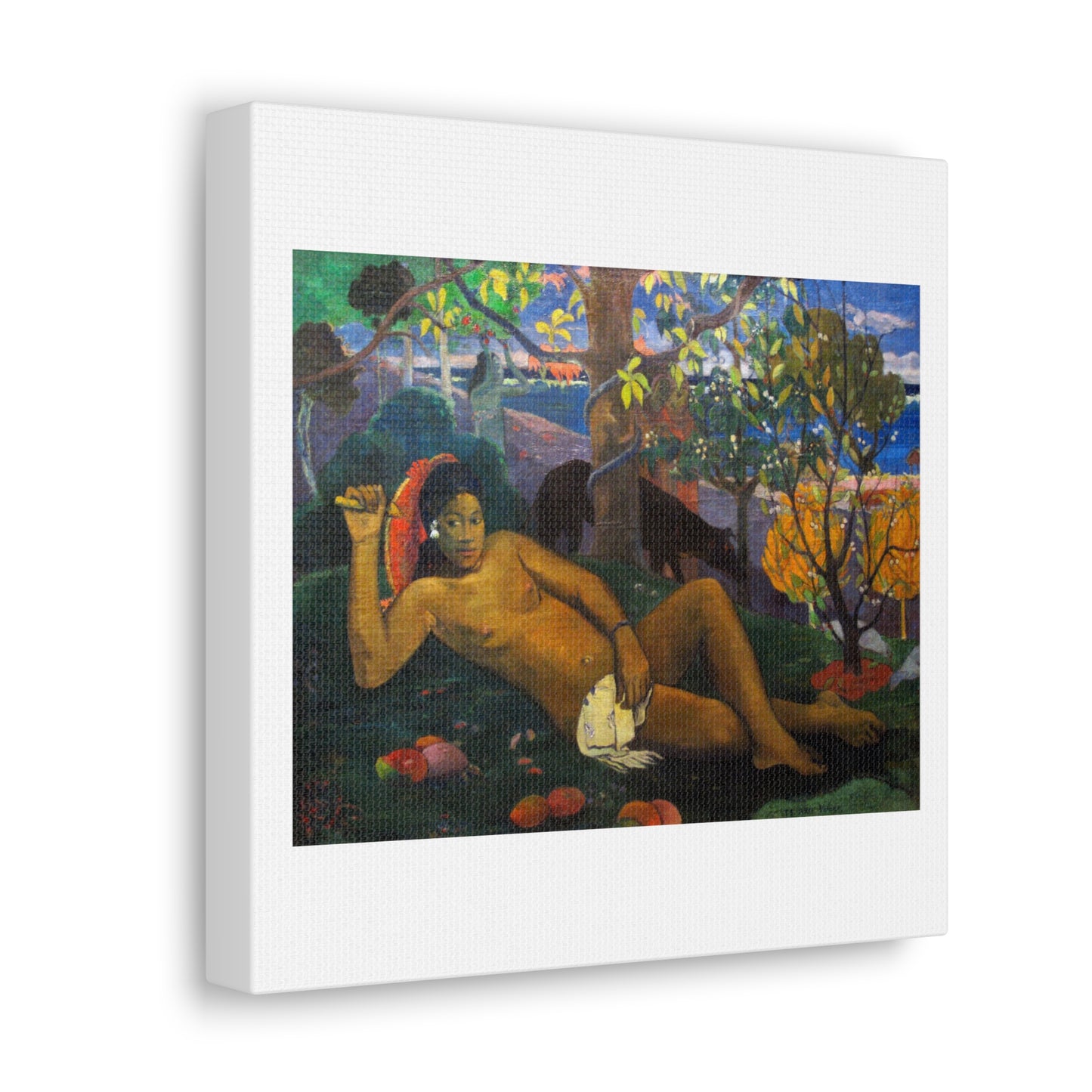 Te Arii Vahine 'The Queen, the King's Wife' (1896) by Paul Gauguin, Art Print from the Original on Satin Canvas