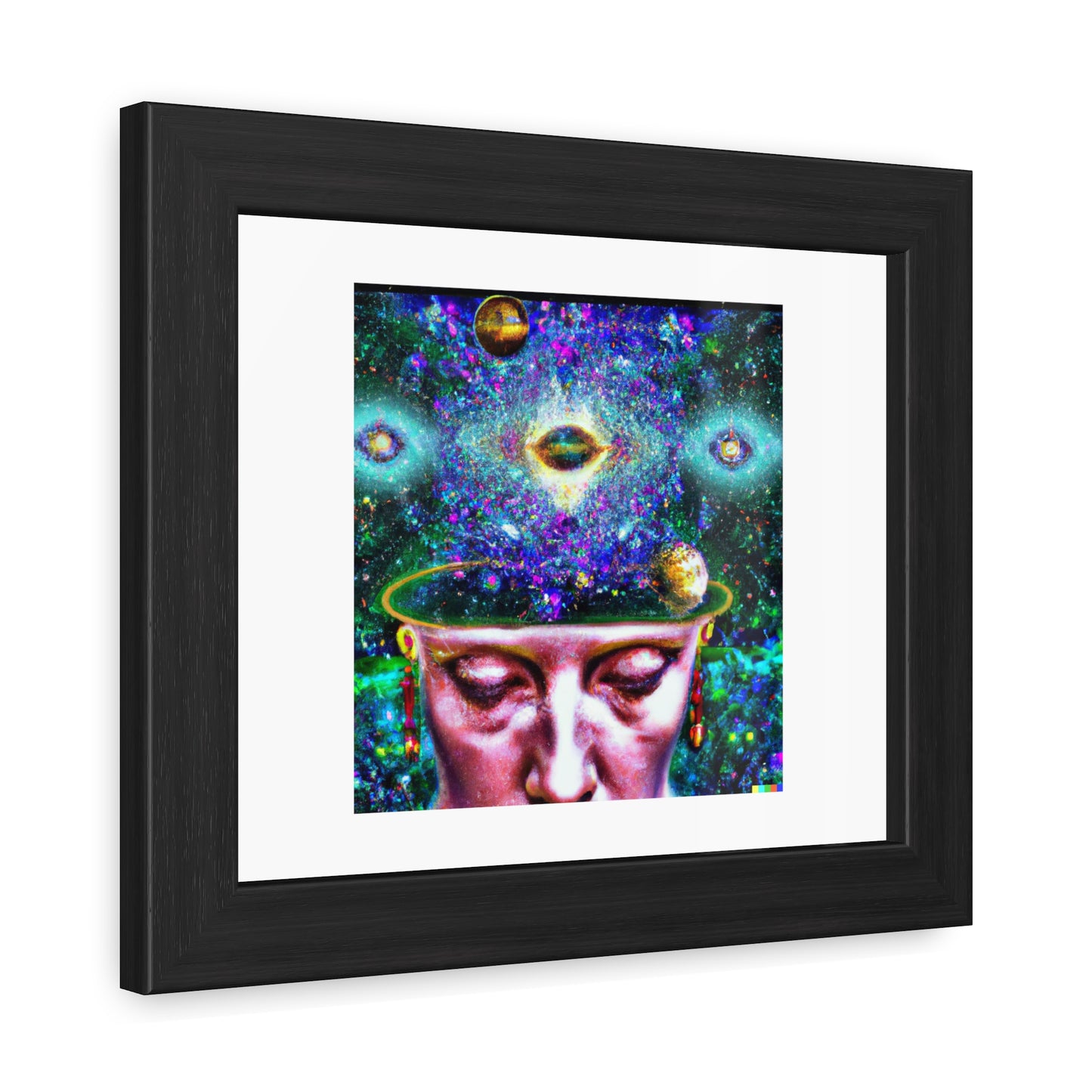 Human Consciousness Digital Art 'Designed by AI' Wooden Framed Print