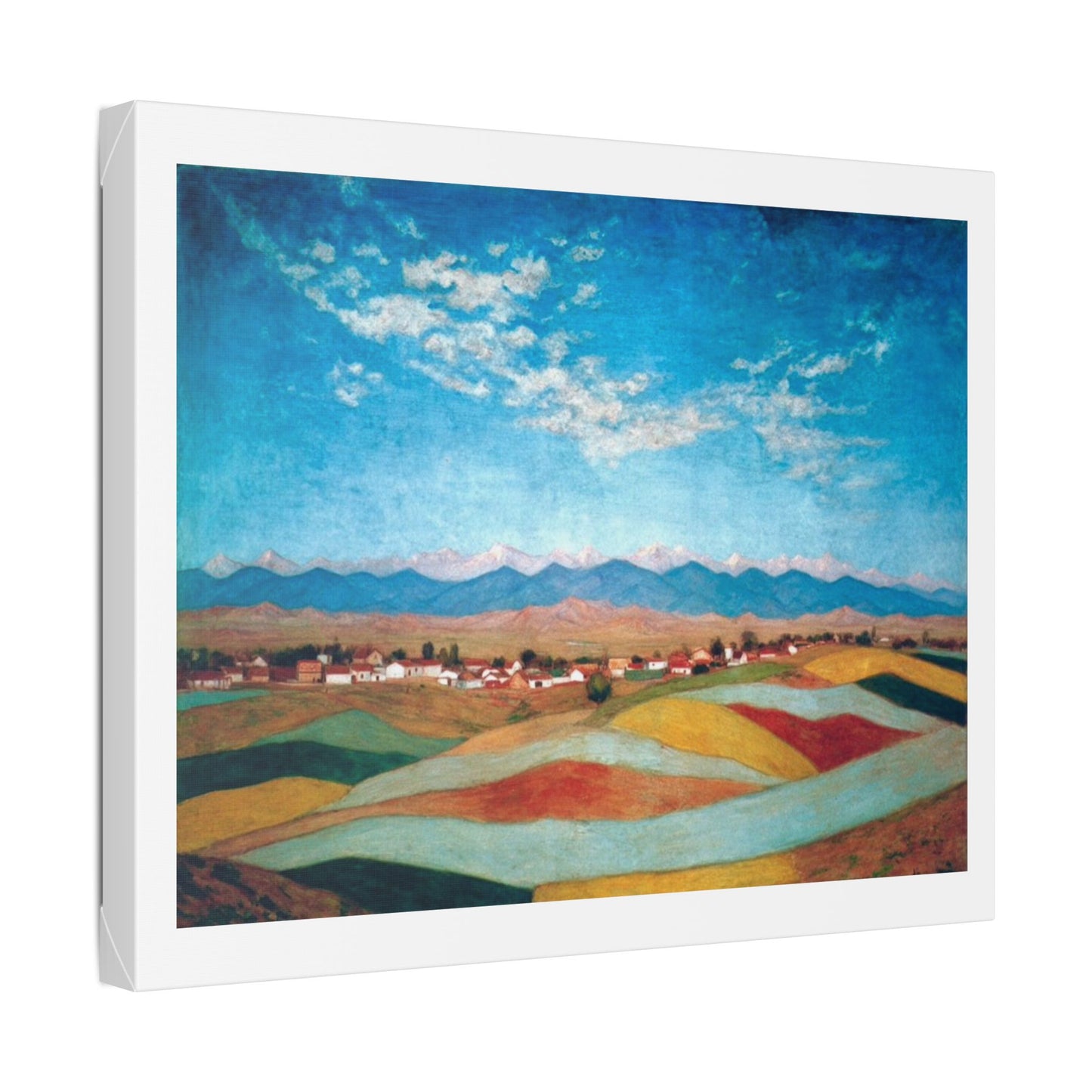 American Autumn Landscape, Pastel Art 'Designed by AI' Canvas Art Print