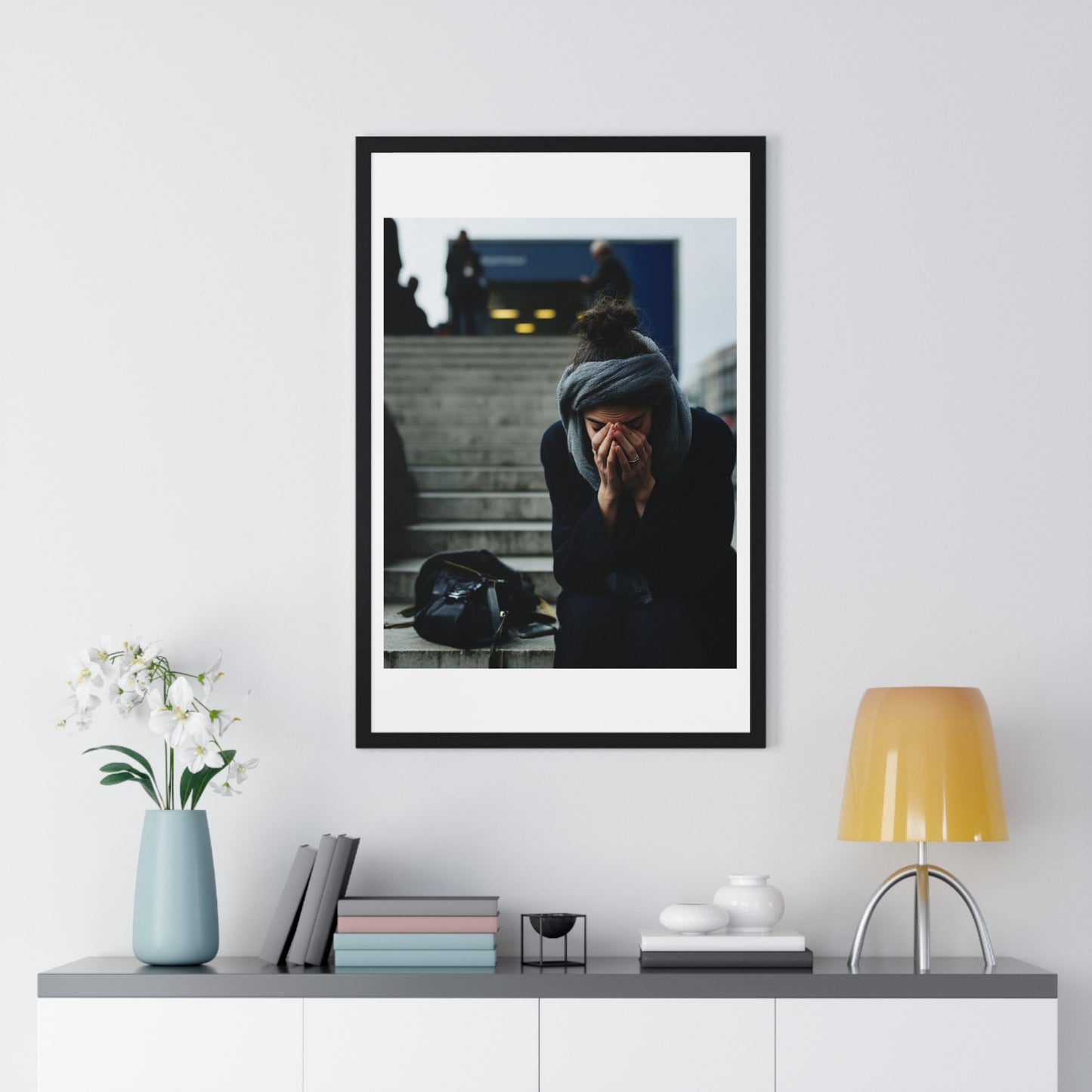 Raw Art Street Scene 'Designed by AI' Framed Art Print
