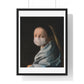 Johannes Vermeer's Young Woman Wearing a Face Mask During Coronavirus Pandemic, Remix, Framed Art Print