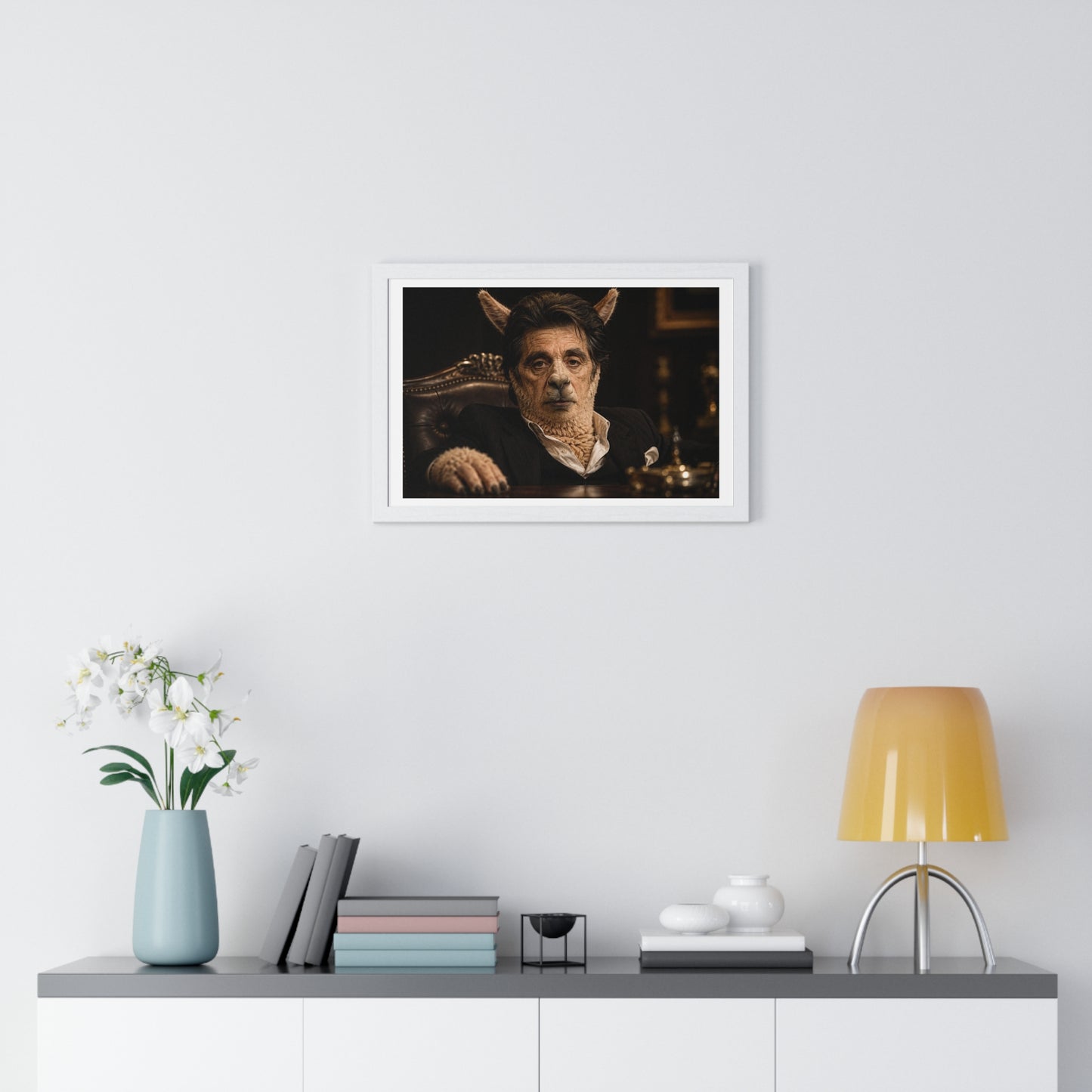 Alpaca Cino 'Designed by AI' Large Wall Art, Framed Print