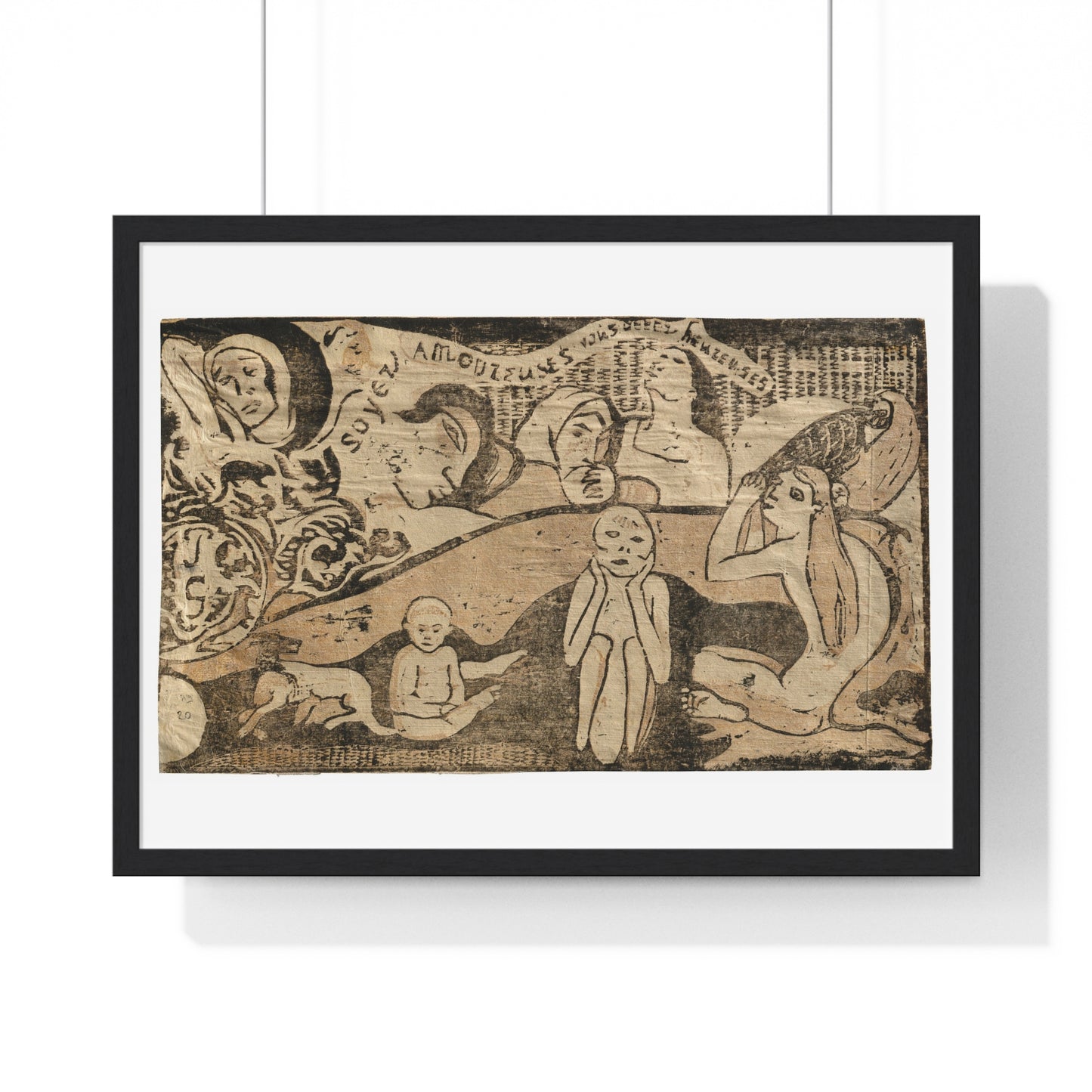 Soyez Amoureuses, Vous Serez Heureuses (Be Loving, and You Will be Happy), from the Suite of Late Wood-Block Prints by Paul Gauguin