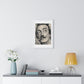 Salvador Dali Portrait, Pencil Sketch 'Designed by AI' Framed Art Print