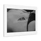 Rose Tattoo on Belly Black & White Photographic Art Print on Satin Canvas