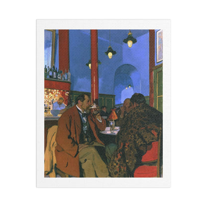 Café Art V, Print on Satin Canvas, Stretched