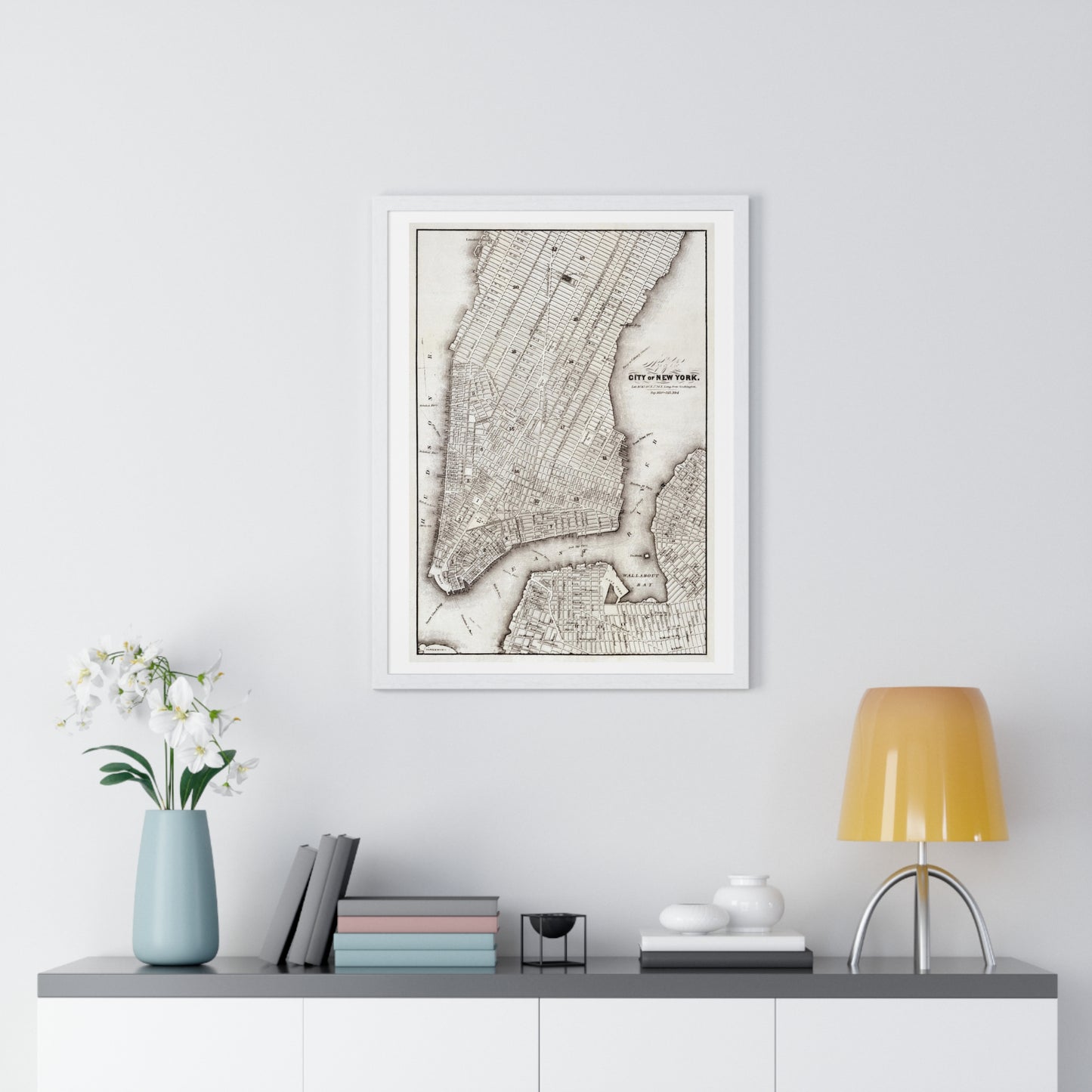 Map of the City of New York (circa 1850) from the Original, Framed Art Print