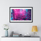 Petals on the Water, Pink Vibrant Art 'Designed by AI' Framed Print