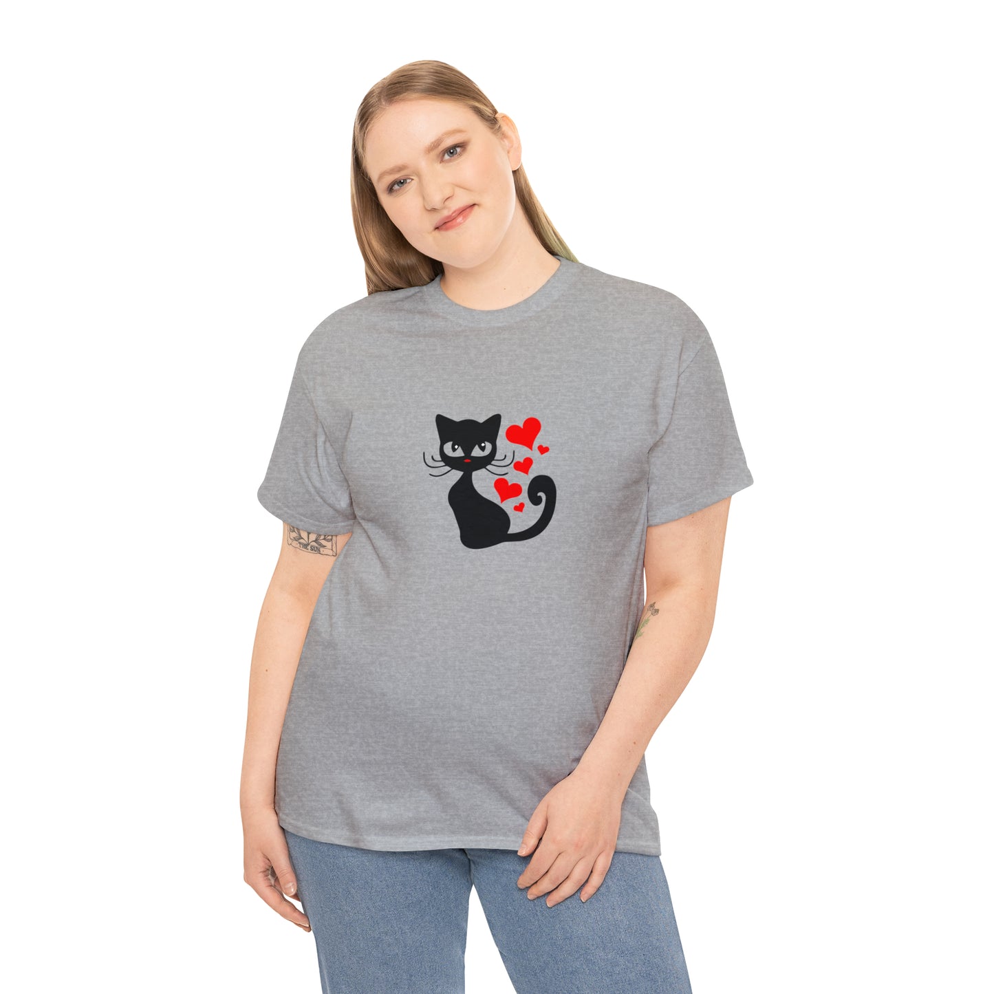 Love Cat Design Fashion T-Shirt