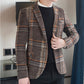 Vireous Men's Plaid Blazer Slim Fit Design