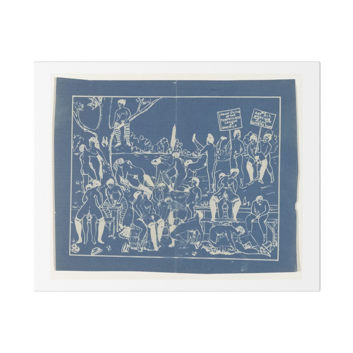 Fotoreproductie van Risqué Onderwerp, Tekening van een Orgie (circa 1900) by Anonymous, Canvas Art Print