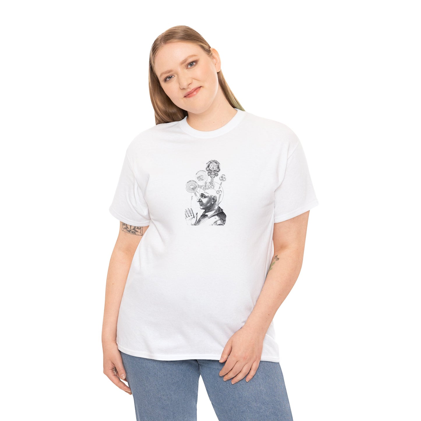 Consciousness Mind Science Line Drawing T-Shirt