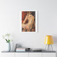 Abstract Mosaic Nude on Ornate Tapestry, Art Print on Satin Canvas, Stretched